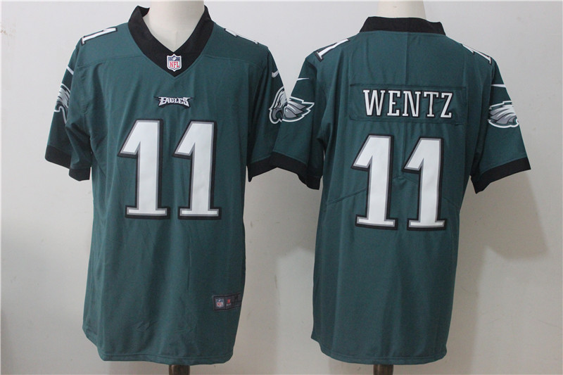 Men's Philadelphia Eagles #11 Carson Wentz Midnight Green Jersey